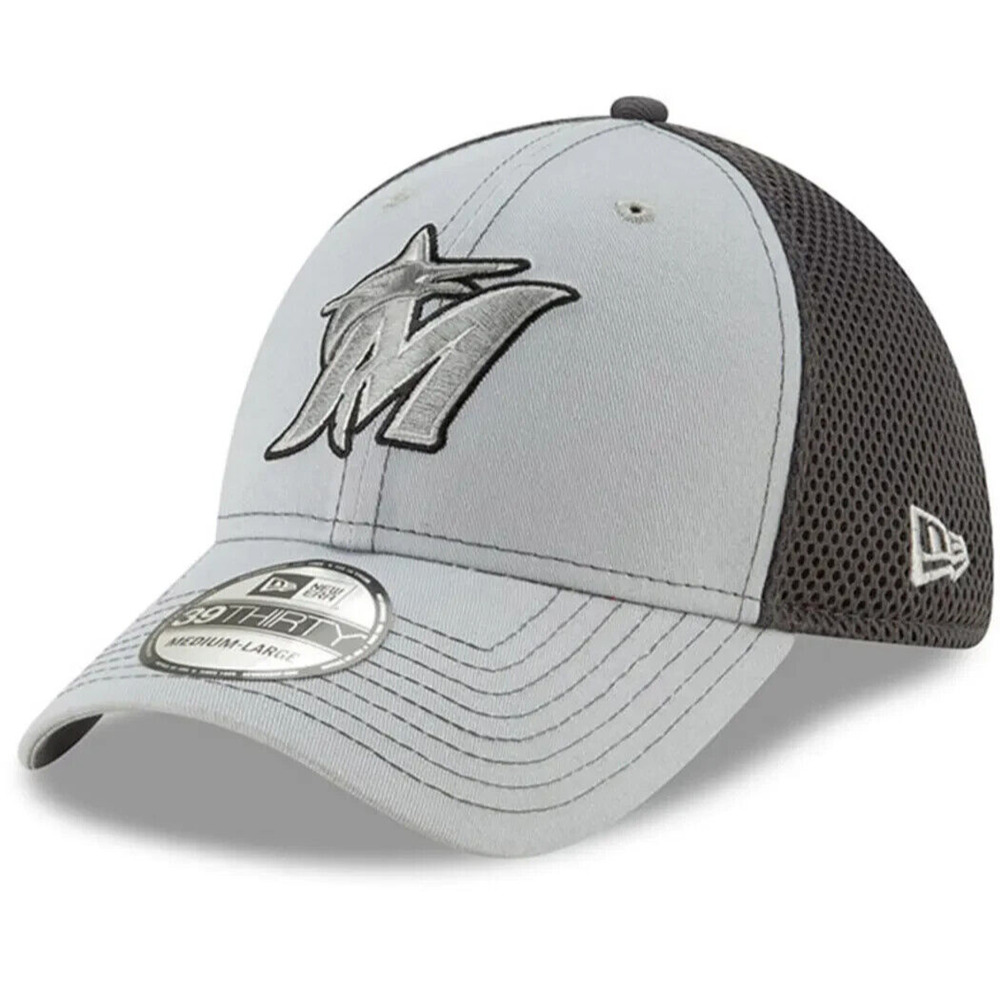 New Era Miami Marlins Neo MLB 39Thirty Grayed Out Flex Fit Hat Medium-Large